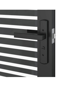 Porta in vetro Rigato Nero 76 x 3.5 x 201.5 cm Alluminio