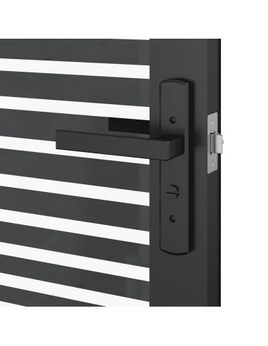 Porta in vetro Rigato Nero 76 x 3.5 x 201.5 cm Alluminio