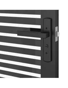 Porta in vetro Rigato Nero 76 x 3.5 x 201.5 cm Alluminio