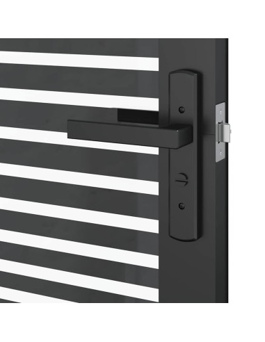 Porta in vetro Rigato Nero 76 x 3.5 x 201.5 cm Alluminio