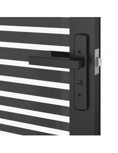 Porta in vetro Rigato Nero 76 x 3.5 x 201.5 cm Alluminio