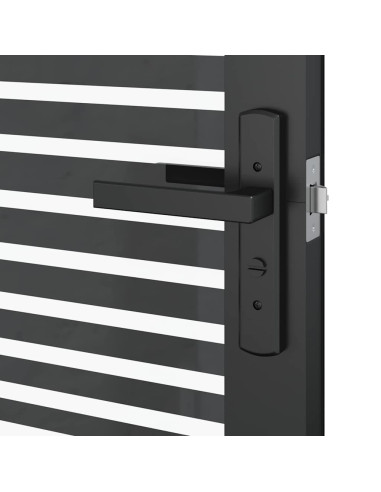 Porta in vetro Rigato Nero 76 x 3.5 x 201.5 cm Alluminio