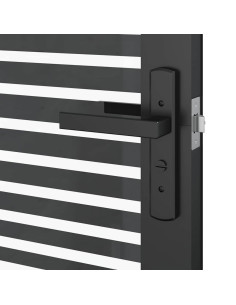 Porta in vetro Rigato Nero 76 x 3.5 x 201.5 cm Alluminio