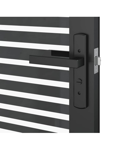 Porta in vetro Rigato Nero 76 x 3.5 x 201.5 cm Alluminio