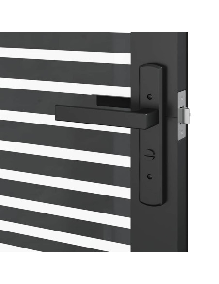 Porta in vetro Rigato Nero 76 x 3.5 x 201.5 cm Alluminio