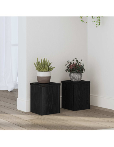Supporto per piante 2 pcs Rovere Nero 15 x 15 x 20 cm
