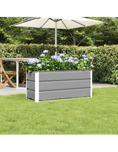 Fioriera Grigio chiaro 100 x 40 x 45 cm Acciaio