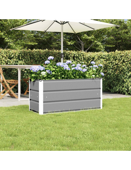 Fioriera Grigio chiaro 100 x 40 x 45 cm Acciaio