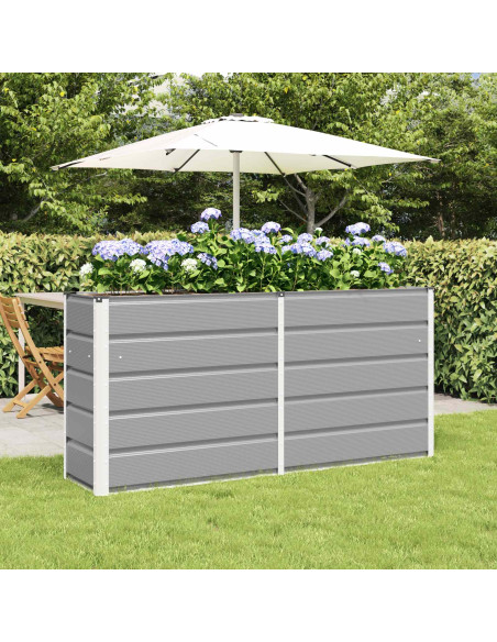 Fioriera Grigio chiaro 160 x 40 x 75 cm Acciaio