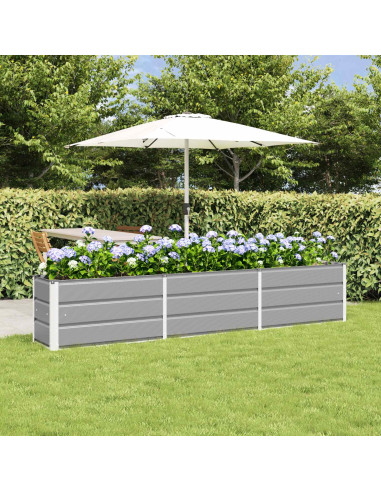 Fioriera Grigio chiaro 240 x 40 x 45 cm Acciaio