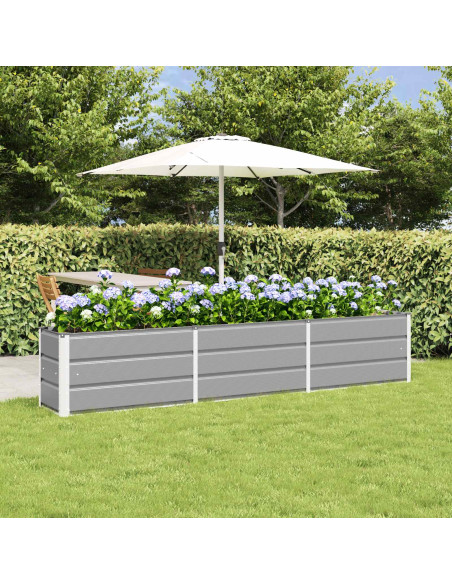 Fioriera Grigio chiaro 240 x 40 x 45 cm Acciaio