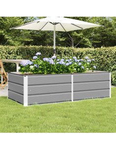 Fioriera Grigio chiaro 160 x 80 x 45 cm Acciaio