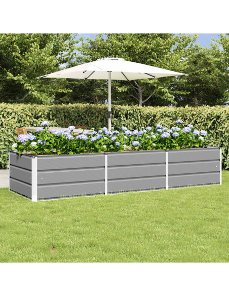 Fioriera Grigio chiaro 240 x 80 x 45 cm Acciaio