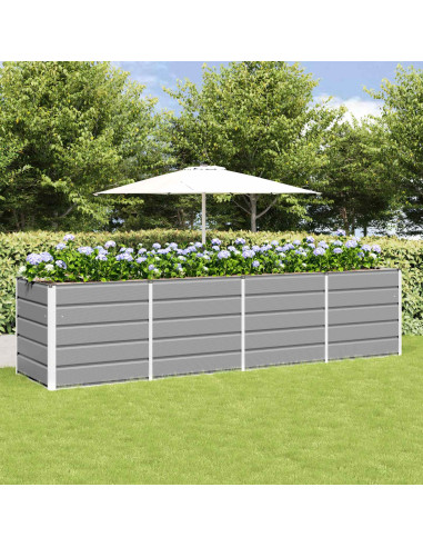 Fioriera Grigio chiaro 240 x 80 x 75 cm Acciaio