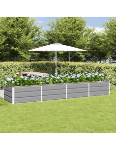 Fioriera Grigio chiaro 320 x 80 x 45 cm Acciaio