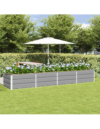 Fioriera Grigio chiaro 320 x 80 x 45 cm Acciaio