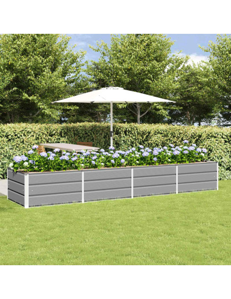 Fioriera Grigio chiaro 320 x 80 x 45 cm Acciaio