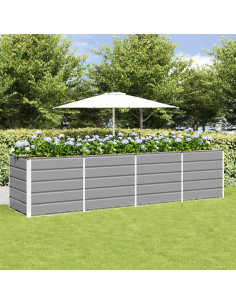 Fioriera Grigio chiaro 240 x 80 x 75 cm Acciaio