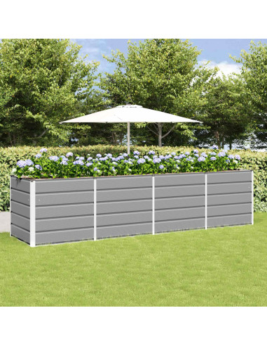 Fioriera Grigio chiaro 240 x 80 x 75 cm Acciaio