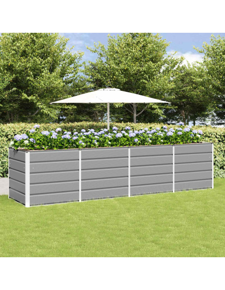 Fioriera Grigio chiaro 240 x 80 x 75 cm Acciaio