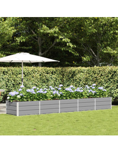 Fioriera Grigio chiaro 400 x 80 x 45 cm Acciaio