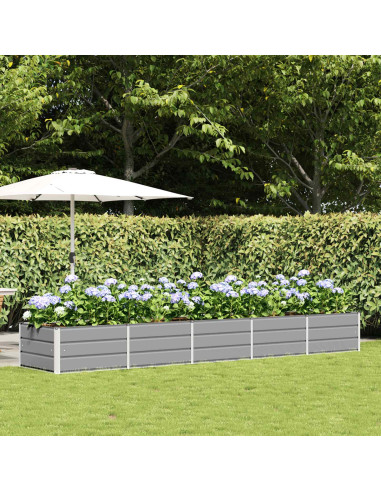 Fioriera Grigio chiaro 400 x 80 x 45 cm Acciaio