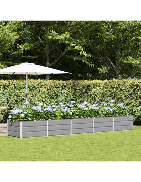 Fioriera Grigio chiaro 400 x 80 x 45 cm Acciaio