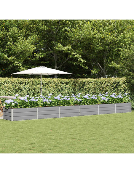 Fioriera Grigio chiaro 600 x 80 x 45 cm Acciaio