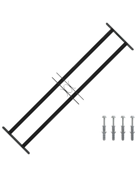 Griglia Finestra Nero 115 x 30 cm Acciaio verniciato a polvere