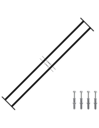 Griglia Finestra Nero 176 x 30 cm Acciaio verniciato a polvere