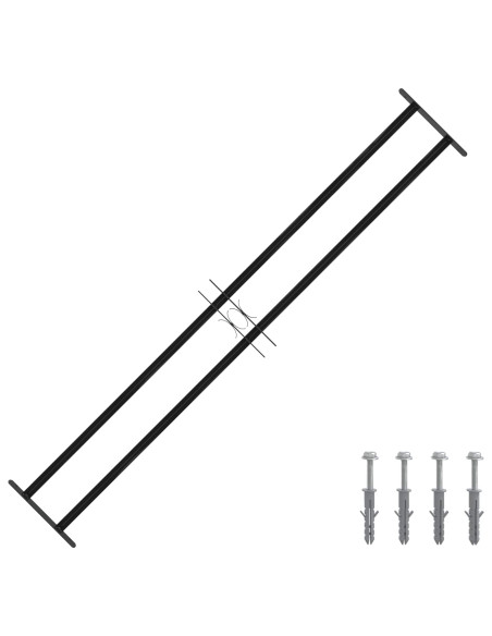 Griglia Finestra Nero 176 x 30 cm Acciaio verniciato a polvere