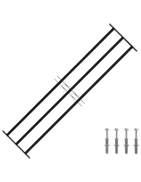 Griglia Finestra Nero 174 x 45 cm Acciaio verniciato a polvere