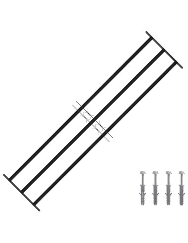 Griglia Finestra Nero 174 x 45 cm Acciaio verniciato a polvere