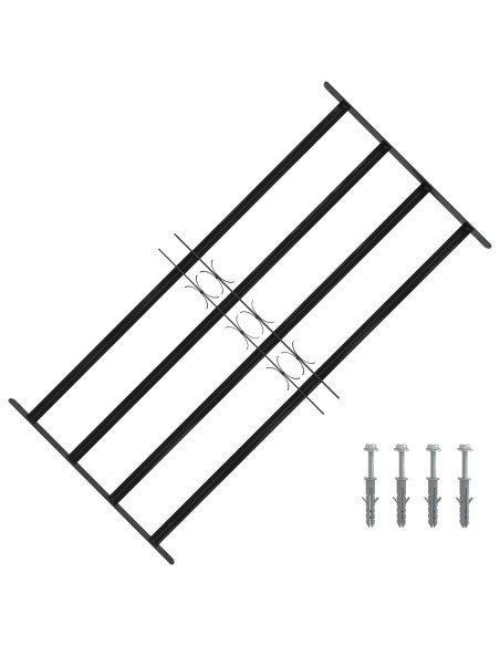 Griglia Finestra Nero 115 x 60 cm Acciaio verniciato a polvere