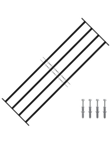 Griglia Finestra Nero 175 x 60 cm Acciaio verniciato a polvere
