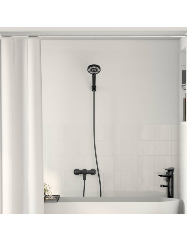 Set di doccia con soffione Nero G 1 / 2 pollici Ottone