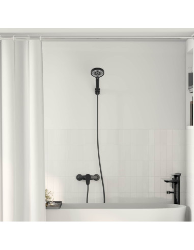 Set di doccia con soffione Nero G 1 / 2 pollici