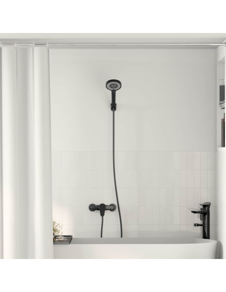 Set di doccia con soffione Nero G 1 / 2 pollici