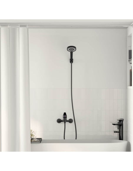 Set di doccia con soffione Nero G 1 / 2 pollici