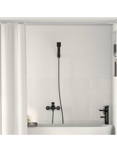 Set di doccia con soffione Nero G 1 / 2 pollici
