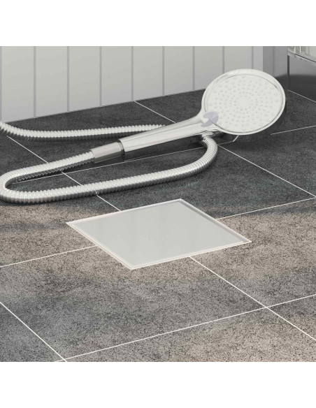 Drenaggio doccia 2 in 1 Argento 15 x 15 cm Acciaio Inox 304