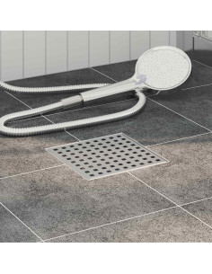 Scarico doccia a pois Argento 15 x 15 cm Acciaio Inox 304