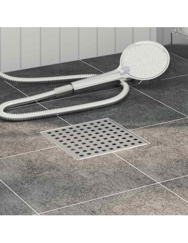 Scarico doccia a pois Argento 15 x 15 cm Acciaio Inox 304