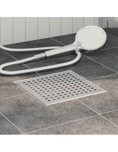 Scarico doccia a pois Argento 20 x 20 cm Acciaio Inox 304
