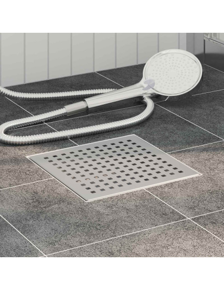 Scarico doccia a pois Argento 20 x 20 cm Acciaio Inox 304