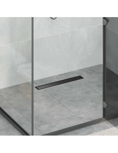 Drenaggio doccia 2 in 1 Nero 60 cm Acciaio Inox 304