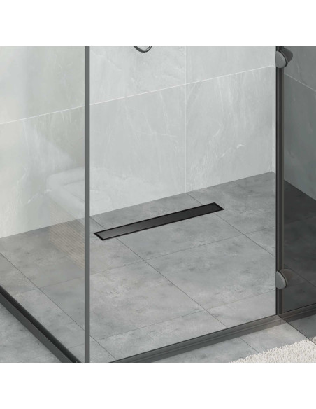 Drenaggio doccia 2 in 1 Nero 60 cm Acciaio Inox 304