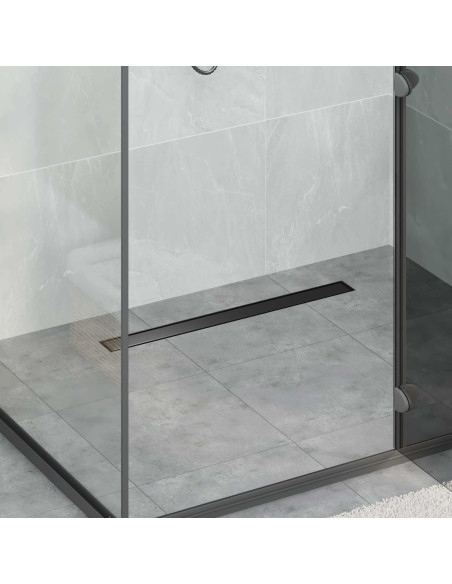 Drenaggio doccia 2 in 1 Nero 70 cm Acciaio Inox 304