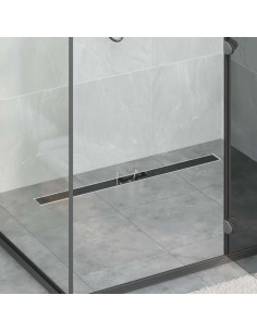 Drenaggio doccia con copertura in vetro Nero 90 cm