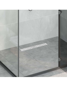 Drenaggio doccia con design a striscia Argento 50 cm